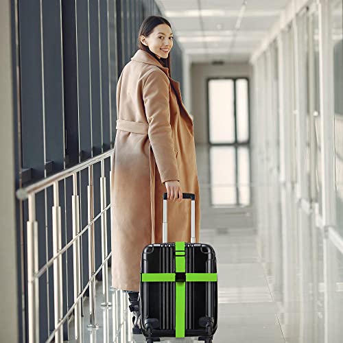 Chelmon Luggage Straps for Suitcases TSA Approved Travel Essentials 4 Pack - color: Green