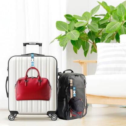 M METERXITY 1팩 Add A Bag 수하물 스트랩, 수하물/백팩/재킷 연결을 위한 조절 가능한 여행 가방 벨트, 링 버클이 있는 휴대용 스트랩 [블루] - color: 블루.