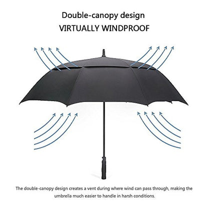 G4Free 47/54/62/68/72 Inch Golf Umbrella Windproof Auto Open Large Umbrella - color: Black, size: 47 inch