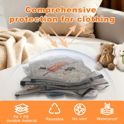 9 Pack Vacuum Seal Bags for Clothing Travel with Portable Electric Pump - size: 9 Combo