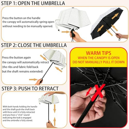 Automatic Folding Travel Umbrella for Sun & Rain - color: RIV006