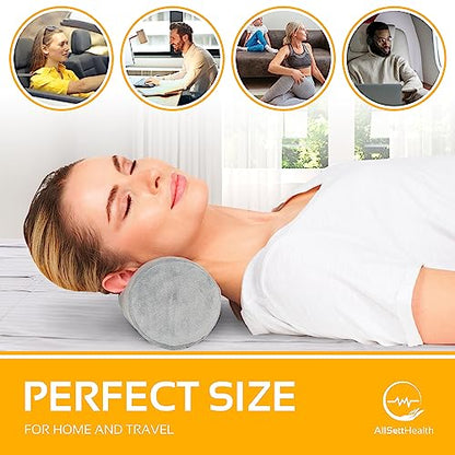 2 Pack Round Bolster Pillow Memory Foam Cervical Neck Roll Pillow Sleeping - style: 17x4 Inch, Firm, 2 Pack