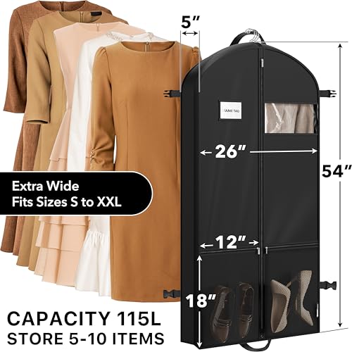 Simple Houseware 54" Travel Garment Bag with Pockets, Heavy Duty Suit Bag - size: 54-Inch Long w/ Pocket, Single