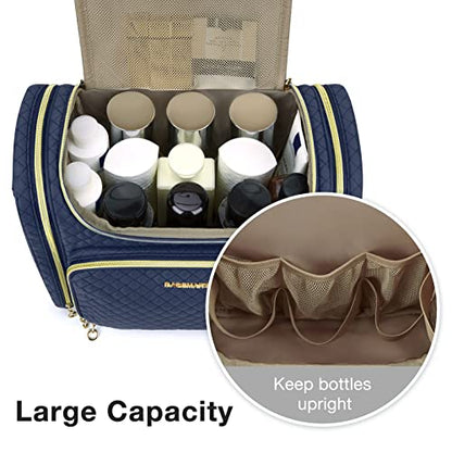 BAGSMART Women's Travel Toiletry Bag, Water-resistant Roomy, Navy Blue - color: Navy Blue