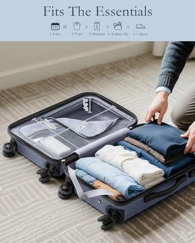 Coolife Lightweight Luggage with TSA Lock,3 Piece Set Blue - color: Blue, size: 3 Piece Set (Backpack/TB/20in)