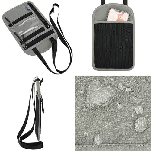 Neck Wallet, RFID Blocking Passport Holder - color: Black