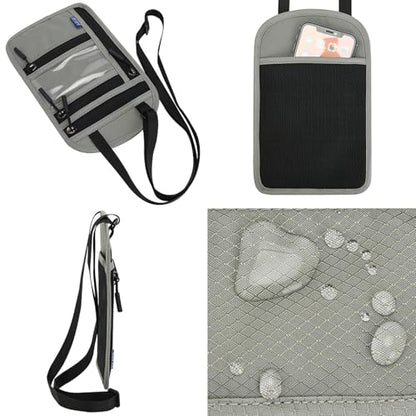 Neck Wallet, RFID Blocking Passport Holder - color: Black