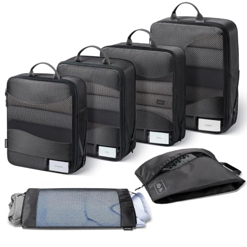 TOPEAST 압축 패킹 큐브 여행용 여행 가방 정리함 가방 6세트 - color: 블랙., size: 6 Set