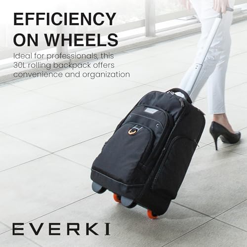 EVERKI Atlas Wheeled Laptop Rolling Backpack for Men & Women, Black - 30L - size: Atlas Original - 30L