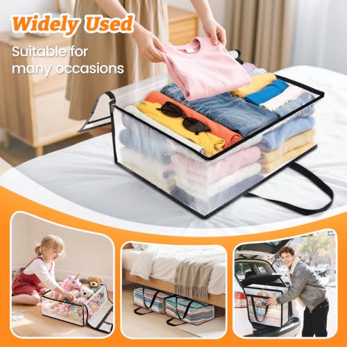 BlissTotes Moving Bags 60L 4PCS, Clear Clothes Storage Under Bed Storage - size: 60L