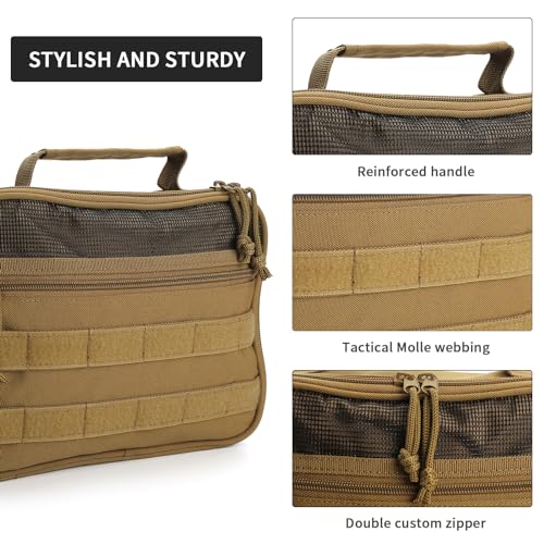 Toiletry Bag for Men,Travel Toiletry Bag Hanging Toiletry Bag Hygiene Bag - color: Khaki