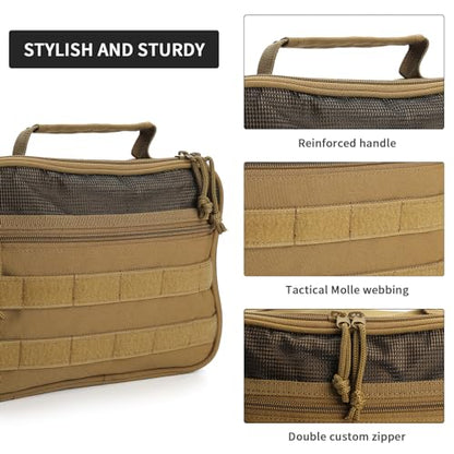 Toiletry Bag for Men,Travel Toiletry Bag Hanging Toiletry Bag Hygiene Bag - color: Khaki