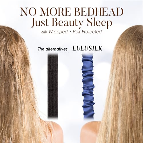 LULUSILK Mulberry Silk Sleep Eye Mask for Sleeping Women and Men, Navy Blue - color: Navy Blue