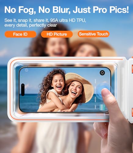 TORRAS IPX8 Waterproof Phone Pouch Floating, Underwater Touch Screen, White - color: 1 Pack-White