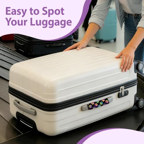 5Pcs Paw Print Neoprene Luggage Handle Wraps for Travel - style: Paw Print