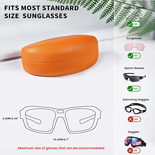 molshine Hard Shell Sunglasses Case,Classic Large Glasses Case for Sunglass,Eyeglasses with Cleaning Cloth,Pouch - color: Orange