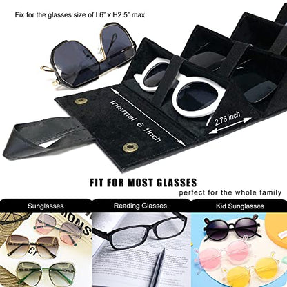 Longjet Sunglasses Organizer Travel Glasses Case Eyeglasses Storage Box - color: Full Black