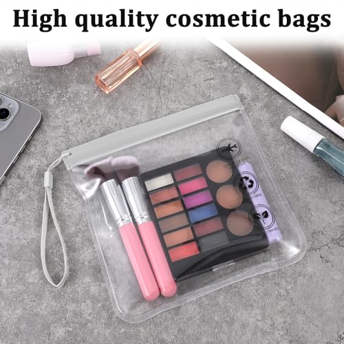 cobee 8 Pack TSA Approved Clear Toiletry Bags, Quart Size Carry on Airport - color: Gray