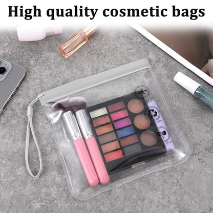 cobee 8 Pack TSA Approved Clear Toiletry Bags, Quart Size Carry on Airport - color: Gray