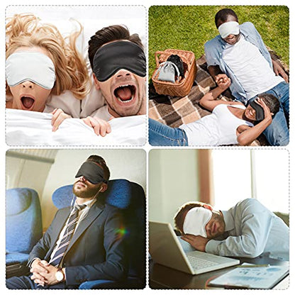 Geyoga Silk Satin Sleep Mask with Ear Plugs, Blindfold,Black, Gray - color: Black, Gray
