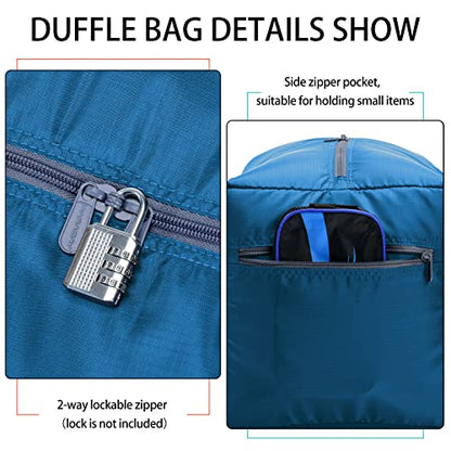 iFARADAY Foldable Duffel Bag, 30 inch / 75L, Royal Blue - color: Blue-75L