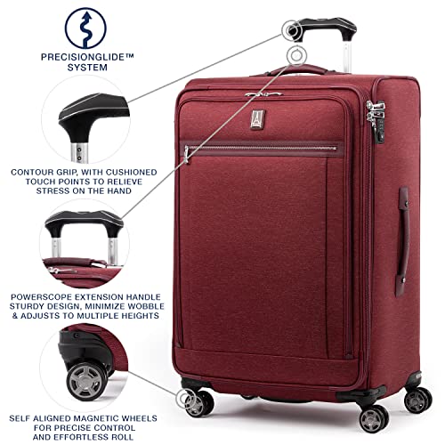 Travelpro Platinum Elite Checked Luggage Spinner, Red, 29-Inch - color: Bordeaux Red, size: Checked-Large 29-Inch