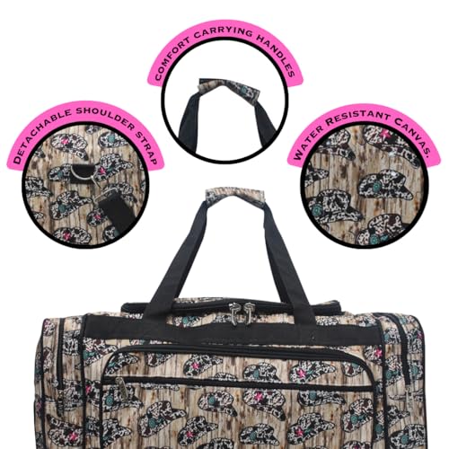 NGIL Canvas 23" inch Duffle Bag (Aztec Cow-Black) - color: Aztec Cow-Black
