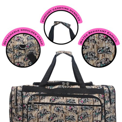 NGIL Canvas 23" inch Duffle Bag (Aztec Cow-Black) - color: Aztec Cow-Black