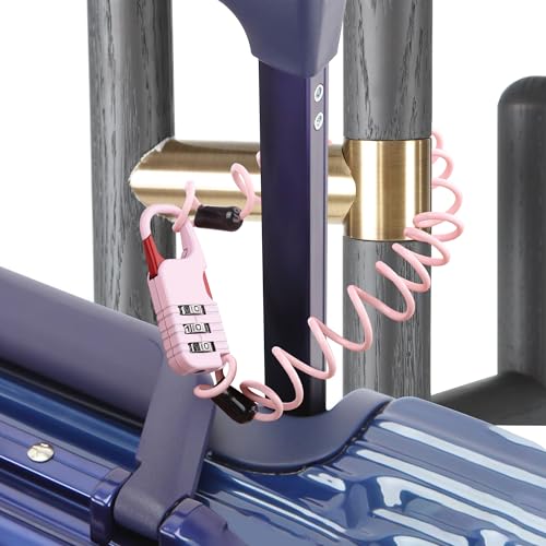 YAODHAOD Luggage Lock,TSA Approved Travel Lock,3 Digit Combination Padlock Spring Cable Lock (80cm) for School Gym Locker, Helmet, Gate, Fence, Luggage,Suitcases (2PCS) (Pink) - color: Pink