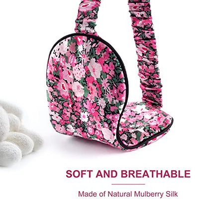OLESILK 100% Mulberry Silk Sleep Mask for Women - Zero-Pressure Blackout - color: Pattern 2