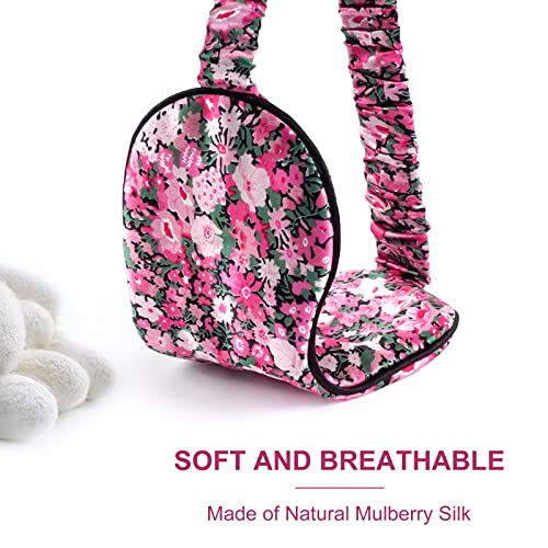 OLESILK 100% Mulberry Silk Sleep Mask for Women - Zero-Pressure Blackout - color: Pattern 2