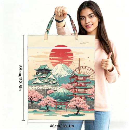 Fuji Mountain Travel Laundry Bag Washable Dirty Clothes Bag for Gym - color: Fuji Mountain