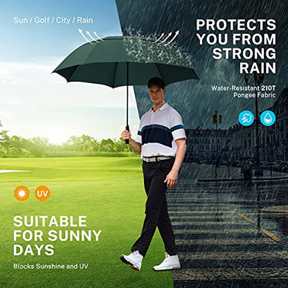 Gonex 62/68/72/80 Inch Golf Umbrella, Auto Open, Windproof, UV Protection - color: Dark Green, size: 68 inch