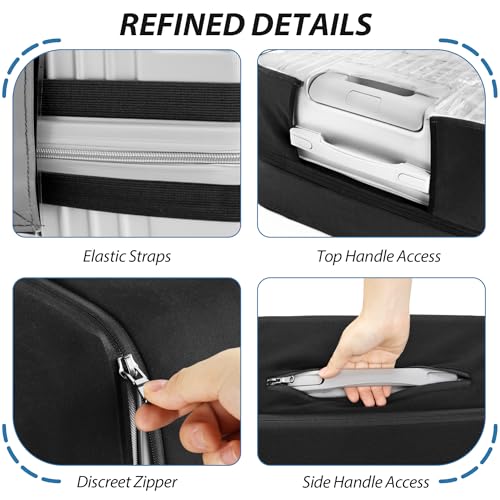 Transparent PVC Suitcase Cover, No Disassembly Required Clear Luggage Protector Suitcase Cover - color: Black, size: 26