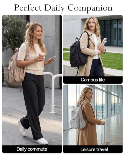 Backpack for Women Men, Travel Backpack Work College Backpack Purse (Beige) - color: Beige