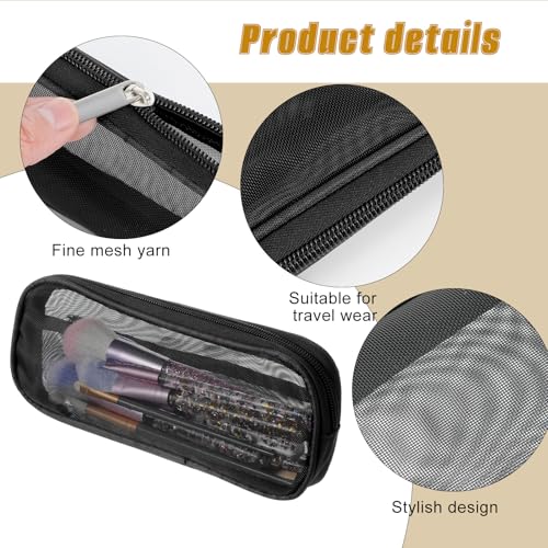 Molain 2 Pcs Mesh Makeup Brush Bag, Clear Travel Makeup Brush Holder