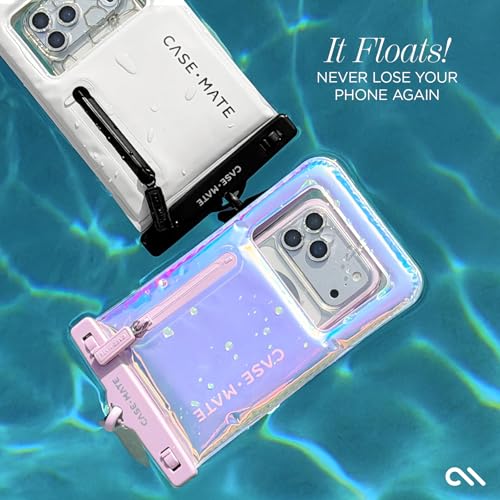 Case-Mate Soap Bubble IP68 Waterproof Large Phone Pouch - Iridescent - color: Iridescent w/ Zip Pocket