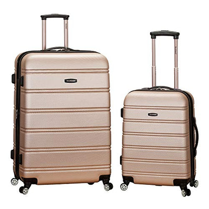 Rockland Melbourne Hardside 2 Piece Expandable Spinner Wheel Luggage Set, (20"/28"), Champagne - color: Champagne, size: 2 Piece (20"/28")