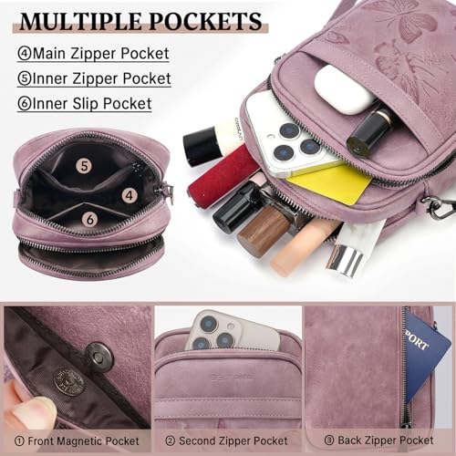 BELTANA Small Crossbody Bags for Women, Lightweight RFID Cell Phone Purse - color: Purple
