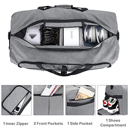 100L EXTRA LARGE Foldable Waterproof Travel Duffel Bag for Men Women Gray - color: Gray, size: 100L