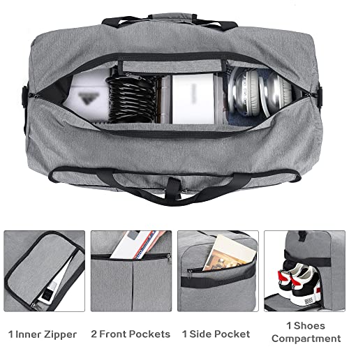 120L Foldable Collapsible Waterproof Travel Duffle Bag for Men and Women - color: Gray, size: 120L