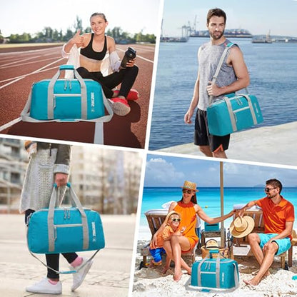 Foldable Travel Bag 85L, Extra Large Duffel for Camping & Trips - color: Light Blue, size: 85L