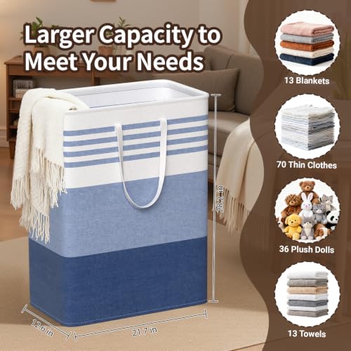 WOWBOX 2 Pack Laundry Baskets, Collapsible Dirty Clothes Laundry Hampers - color: Blue, size: 125L