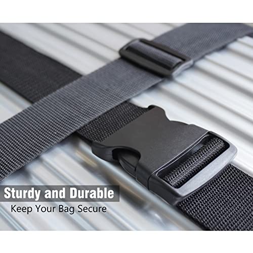 2 PCS Luggage Strap 78" x 2" Suitcase Belts Wide Adjustable Packing Straps Travel Accessories, Black - color: 2pcs Black