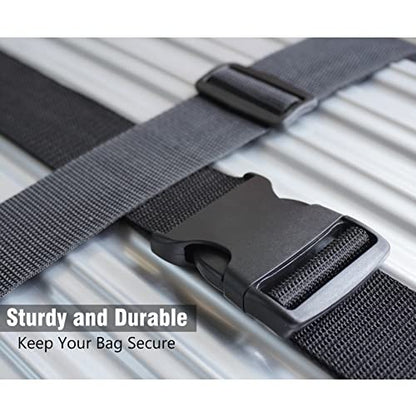 2 PCS Luggage Strap 78" x 2" Suitcase Belts Wide Adjustable Packing Straps Travel Accessories, Black - color: 2pcs Black