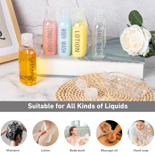 Travel Bottles for Toiletries 6 PCS 3.4oz Plastic Bottles Clear - color: Clear