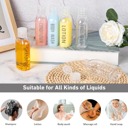 Travel Bottles for Toiletries 6 PCS 3.4oz Plastic Bottles Clear - color: Clear