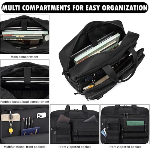 Tactical Laptop Bag for Men,17 In Military Messenger Bag Briefcase Backpack