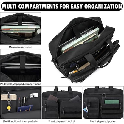 Tactical Laptop Bag for Men,17 In Military Messenger Bag Briefcase Backpack