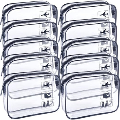 Clear Travel Bags for Toiletry,Makeup Bag-10Pcs, Toiletry Bag - color: 10pcs-Black